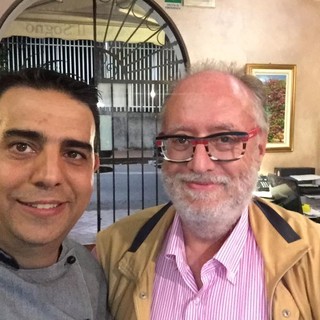 Il critico gastronomico Edoardo Raspelli al ristorante "Il Sogno" di Finale