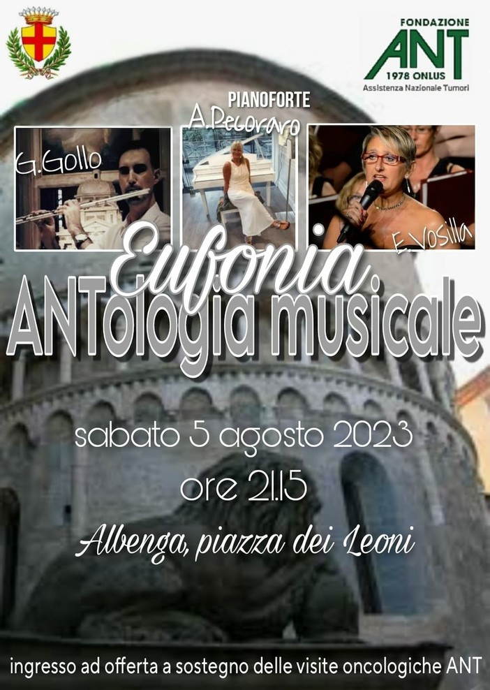 Albenga, L’Eufonia Trio in concerto in piazza dei Leoni per l’Ant Albenga, L’Eufonia Trio in concerto in piazza dei Leoni per l’Ant