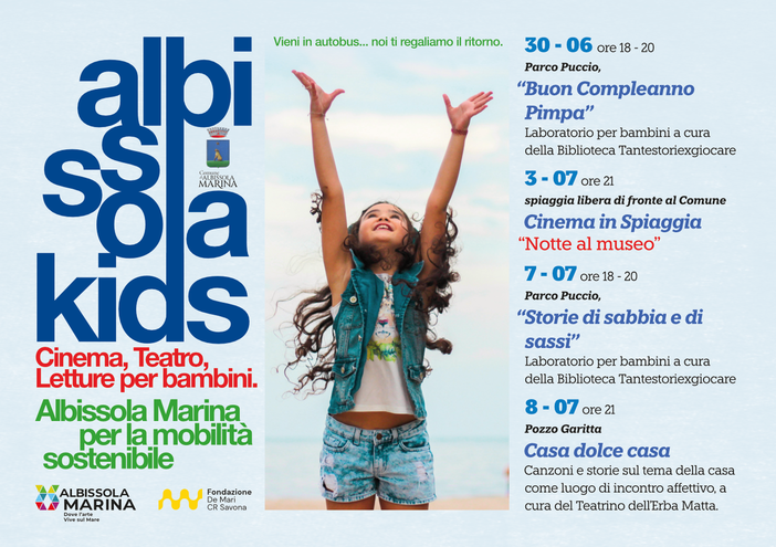 Biblioteca e Albissola Kids: dal 30 giugno a Marina riparte l’estate dei bambini