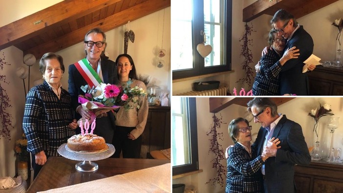Albenga, Francesca Dattola compie 100 anni: la visita e gli auguri del sindaco Tomatis e la consigliera Calleri
