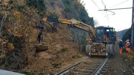 I lavori sulla linea Savona-San Giuseppe del novembre 2019