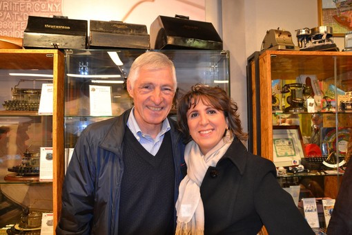 In foto Silvia Gullino con il campione di ciclismo Francesco Moser