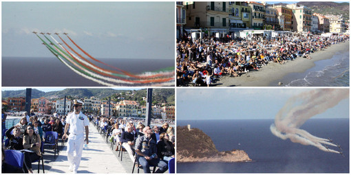 Il Tricolore accende d'entusiasmo la Baia del Sole: nei cieli di Alassio e Laigueglia ecco la Pattuglia Acrobatica Nazionale (FOTO e VIDEO) Il Tricolore accende d'entusiasmo la Baia del Sole: nei cieli di Alassio e Laigueglia ecco la Pattuglia Acrobatica Nazionale (FOTO e VIDEO)