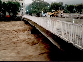 Il Letimbro durante l'alluvione del 1992