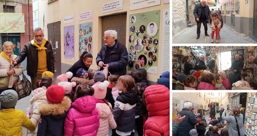 Albenga, i Fieui di caruggi incontrano i piccoli della scuola “Faà”: “Siamo tornati un po’ bambini”