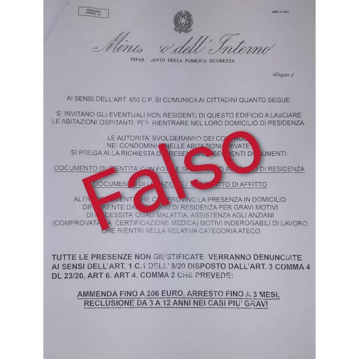 "Se non siete residenti dovete lasciare le abitazioni ospitanti": la Polizia di Stato smaschera il falso volantino