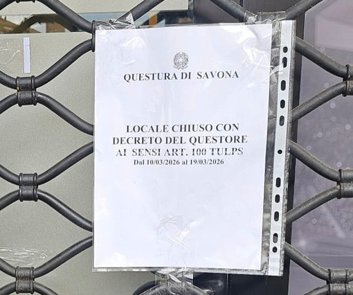 Albenga, chiusa per 10 giorni sala scommesse, abituale ritrovo di pregiudicati