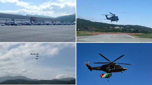Verso l’airshow di Imperia: decollo da Villanova per le Frecce e l’elicottero del 15esimo Stormo dell’Aeronautica (FOTO E VIDEO)