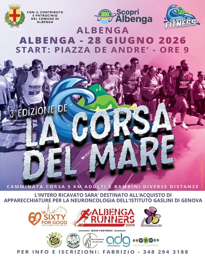 Torna ad Albenga "La Corsa del Mare": il ricavato al Gaslini per la neuro-oncologia Torna ad Albenga "La Corsa del Mare": il ricavato al Gaslini per la neuro-oncologia