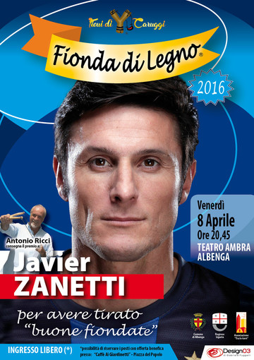 A Javier Zanetti la Fionda di Legno: la consegna ad Albenga l'8 aprile