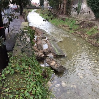Argine franato del torrente Aquila a Finalborgo: al via i lavori di ripristino Argine franato del torrente Aquila a Finalborgo: al via i lavori di ripristino