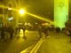 Il blocco dei manifestanti alla Torretta lunedì notte, la prima dello sciopero