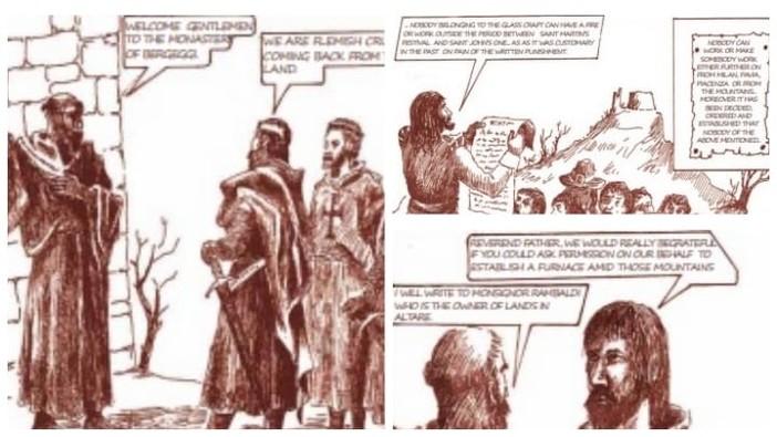 Dall'italiano all'inglese, un "fumetto" del maestro Amanzio Bormioli per diffondere l'arte vetraria di Altare