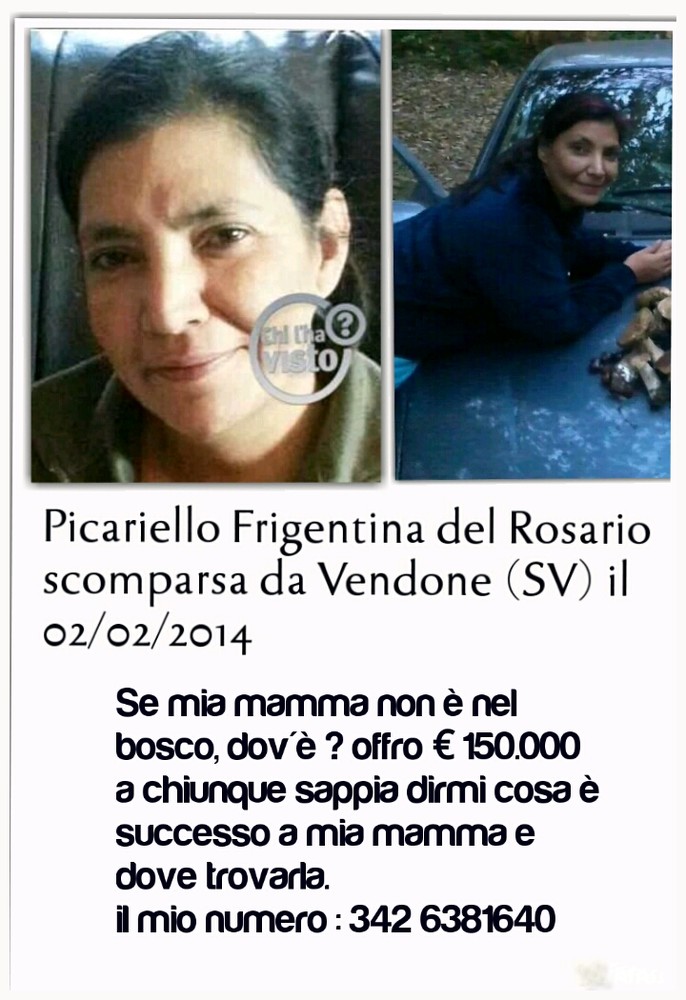 Frigentina Del Rosario: l'appello della figlia "offro ricompensa a chi mi aiuterà a trovare mia mamma" Frigentina Del Rosario: l'appello della figlia "offro ricompensa a chi mi aiuterà a trovare mia mamma"