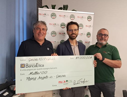 Filca Cisl a fianco di Flying Angels Foundation: donati 3500 euro per offrire voli salvavita di bambini gravemente malati Filca Cisl a fianco di Flying Angels Foundation: donati 3500 euro per offrire voli salvavita di bambini gravemente malati