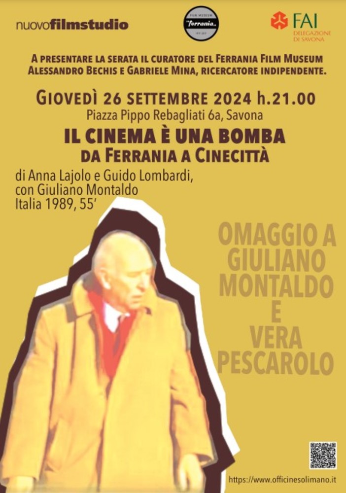 l cinema è una bomba-Da Ferrania a Cinecittà: un nuovo evento di Ferrania Film Museum, Delegazione FAI Savona e Nuovofilmstudio l cinema è una bomba-Da Ferrania a Cinecittà: un nuovo evento di Ferrania Film Museum, Delegazione FAI Savona e Nuovofilmstudio