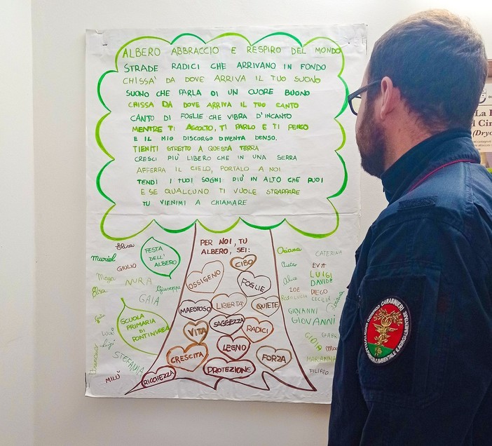 I carabinieri Forestali consegnano le piantine del progetto "Un albero per il futuro"