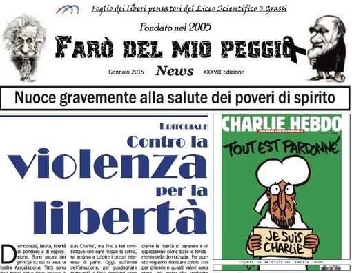 Savona, "Il Farò del mio Peggio News” prepara un numero speciale su Charlie Hebdo Savona, "Il Farò del mio Peggio News” prepara un numero speciale su Charlie Hebdo