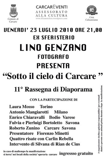 Carcare: stasera lo spettacolo di diaporama in piazza