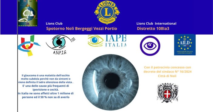 Settimana mondiale del glaucoma: impegnato anche il Lions CLub Spotorno Noli Bergeggi Vezzi Portio