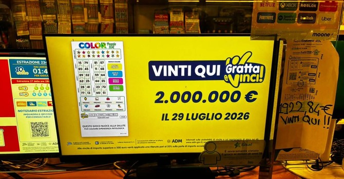 Colpo grosso a Millesimo: con un Gratta e Vinci da 10 euro centra il premio da 2 milioni