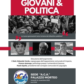 “Giovani &amp; Politica”: dall’Associazione Giovani Alassio un evento per coinvolgere le nuove generazioni