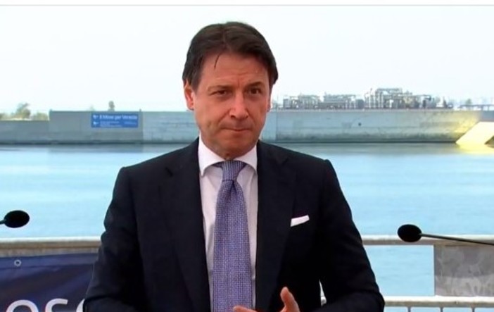 Foto: Giuseppe Conte durante il punto stampa a Venezia di oggi, 10 luglio