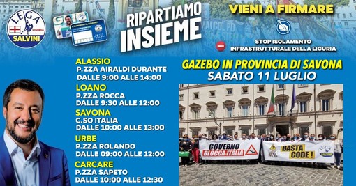 La Lega in provincia di Savona lancia una raccolta firme contro "l'isolamento infrastrutturale" La Lega in provincia di Savona lancia una raccolta firme contro "l'isolamento infrastrutturale"