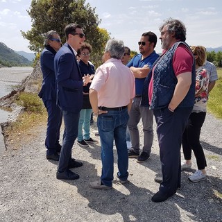 Calleri con gli assessori Mai e Giampedrone in una precedente visita nell'albenganese Calleri con gli assessori Mai e Giampedrone in una precedente visita nell'albenganese