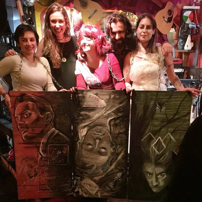 Il trio valbormidese “White Tree" dipinge tre pannelli sul tema di "Twin Peaks"
