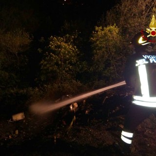 Boissano: incendio boschivo, intervento dei vigili del fuoco (FOTO)