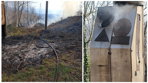 Scoppia una cabina elettrica: incendio tra i Brasi di Celle e Stella Gameragna: al lavoro l'elicottero (FOTO E VIDEO)