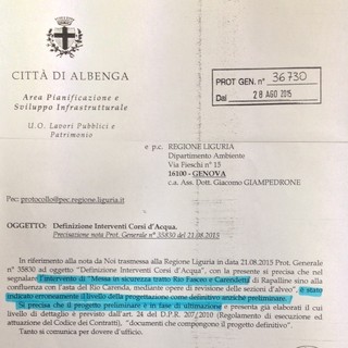 Albenga: continua il botta e risposta sul progetto di regimazione delle acque dei rii