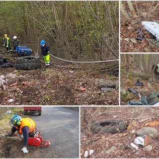 Raccolta rifiuti abbandonati: servizio coordinato dei gruppi di Protezione civile di Plodio e Carcare (FOTO e VIDEO)