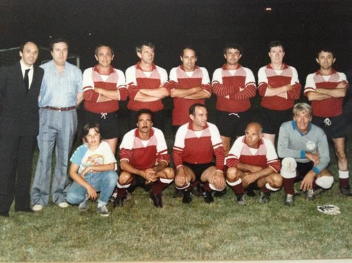 Gianni Pisano, second from left as UISP Regional Head. Standing from left: Franco Astingo, Gianni Pisano, Riccardo Pesio, Luigino Petaluga, Dario Ricci, Paolino Gaglione, Andre Galindo, Marco Sfondratti Squatting: Mascot, Nico Fasconi, Arturo Martinucci, Cisio Varicelli and Elvio Gianni Pisano, second from left as UISP Regional Head. Standing from left: Franco Astingo, Gianni Pisano, Riccardo Pesio, Luigino Petaluga, Dario Ricci, Paolino Gaglione, Andre Galindo, Marco Sfondratti Squatting: Mascot, Nico Fasconi, Arturo Martinucci, Cisio Varicelli and Elvio