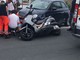 Auto contro moto, incidente davanti al circolo velico di Albissola Marina Auto contro moto, incidente davanti al circolo velico di Albissola Marina