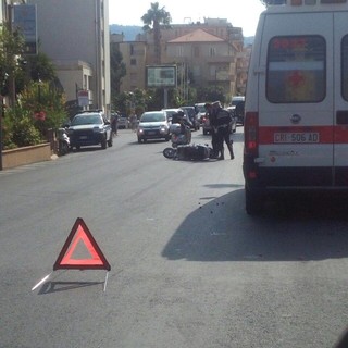 Moto a terra ad Alassio, un codice giallo al Santa Corona
