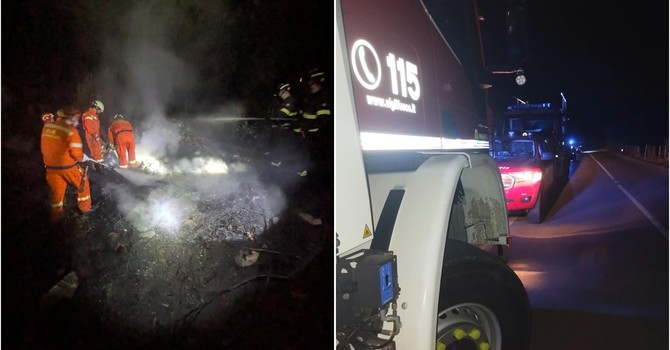 Incendio boschivo nella notte sulle alture del Finalese: fiamme nella zona delle Manie