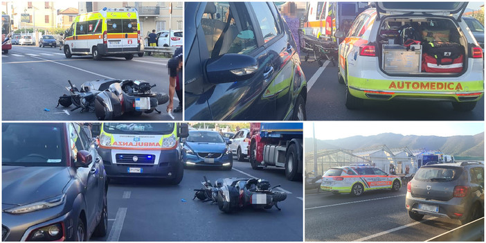 Pomeriggio da incubo sull'Aurelia: doppio scontro auto-moto tra Ceriale e Albenga