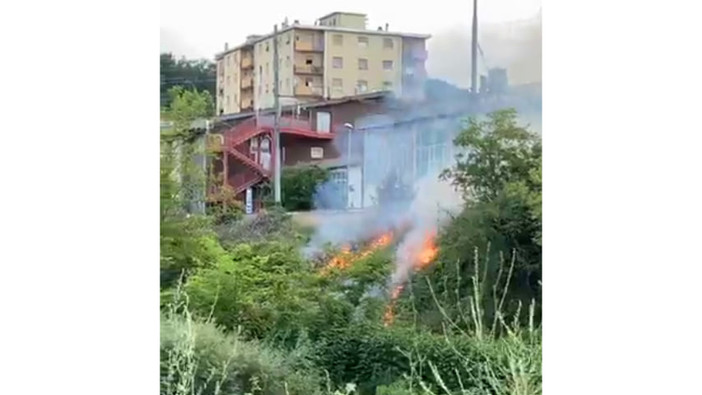 Cairo, incendio sterpaglie tra il Bormida e la ferrovia: intervento dei vigili del fuoco Cairo, incendio sterpaglie tra il Bormida e la ferrovia: intervento dei vigili del fuoco