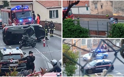 Pietra, incidente sulla via Aurelia: auto cappottata su un fianco. Soccorsi mobilitati, traffico in tilt