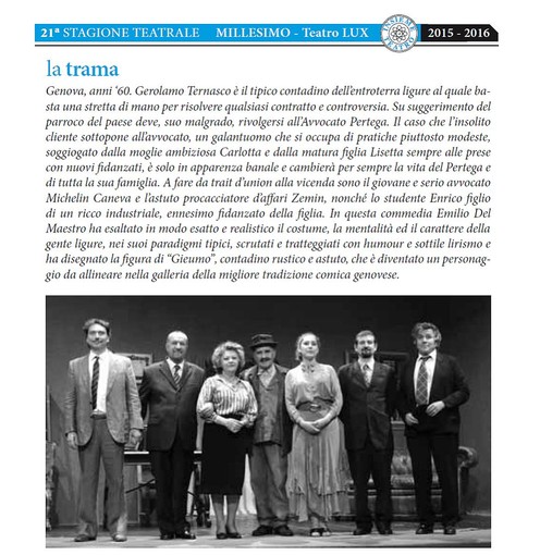 Millesimo: al Teatro Lux con "I Fastidi dell'avvocato Pertega