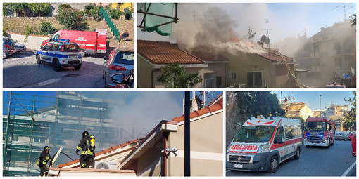 Fiamme da una mansarda di un'appartamento: paura a Savona in via Romagnoli (FOTO e VIDEO) Fiamme da una mansarda di un'appartamento: paura a Savona in via Romagnoli (FOTO e VIDEO)