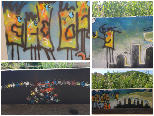 Quiliano, due murales di denuncia sociale dedicati alla tragedia del ponte Morandi (FOTO)