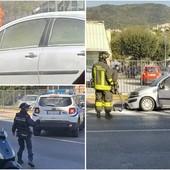 Auto in fiamme sulla via Aurelia a Pietra Ligure: intervento dei Vigili del fuoco (FOTO)