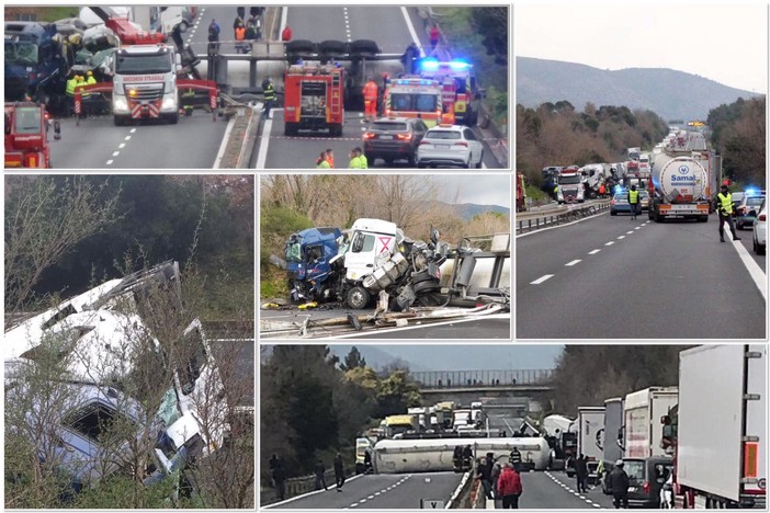 Incidente tra tir sulla A10: un morto e un ferito grave. Viabilità paralizzata (FOTO e VIDEO) Incidente tra tir sulla A10: un morto e un ferito grave. Viabilità paralizzata (FOTO e VIDEO)