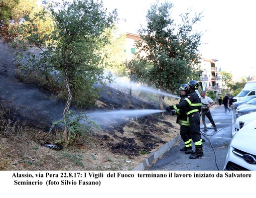 Alassio, domato in tempi record l'incendio in Via Cazulini/Costa Lupara Alassio, domato in tempi record l'incendio in Via Cazulini/Costa Lupara