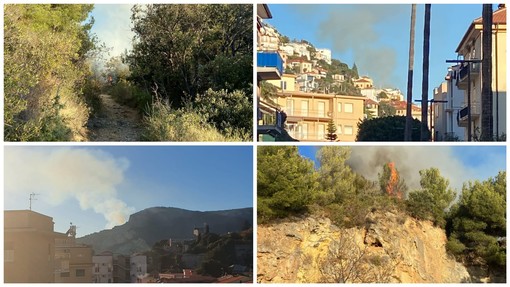 Incendio tra Verezzi e Finale sul sentiero delle Arene Candide: mobilitati Vigili del Fuoco e Aib (FOTO)