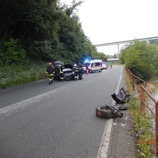 Pallare, auto evita un capriolo e va a sbattere contro la ringhiera