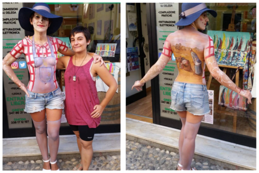 Carcare, l'artista Monica Porro porta il suo body painting all'Antica Fiera del Bestiame Carcare, l'artista Monica Porro porta il suo body painting all'Antica Fiera del Bestiame
